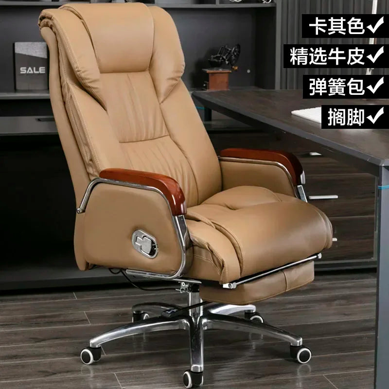 Retro Executive Leather Chair Armchairs Editor Choises Fashion Aluminium Office Chair Working Relax Silla Escritorio