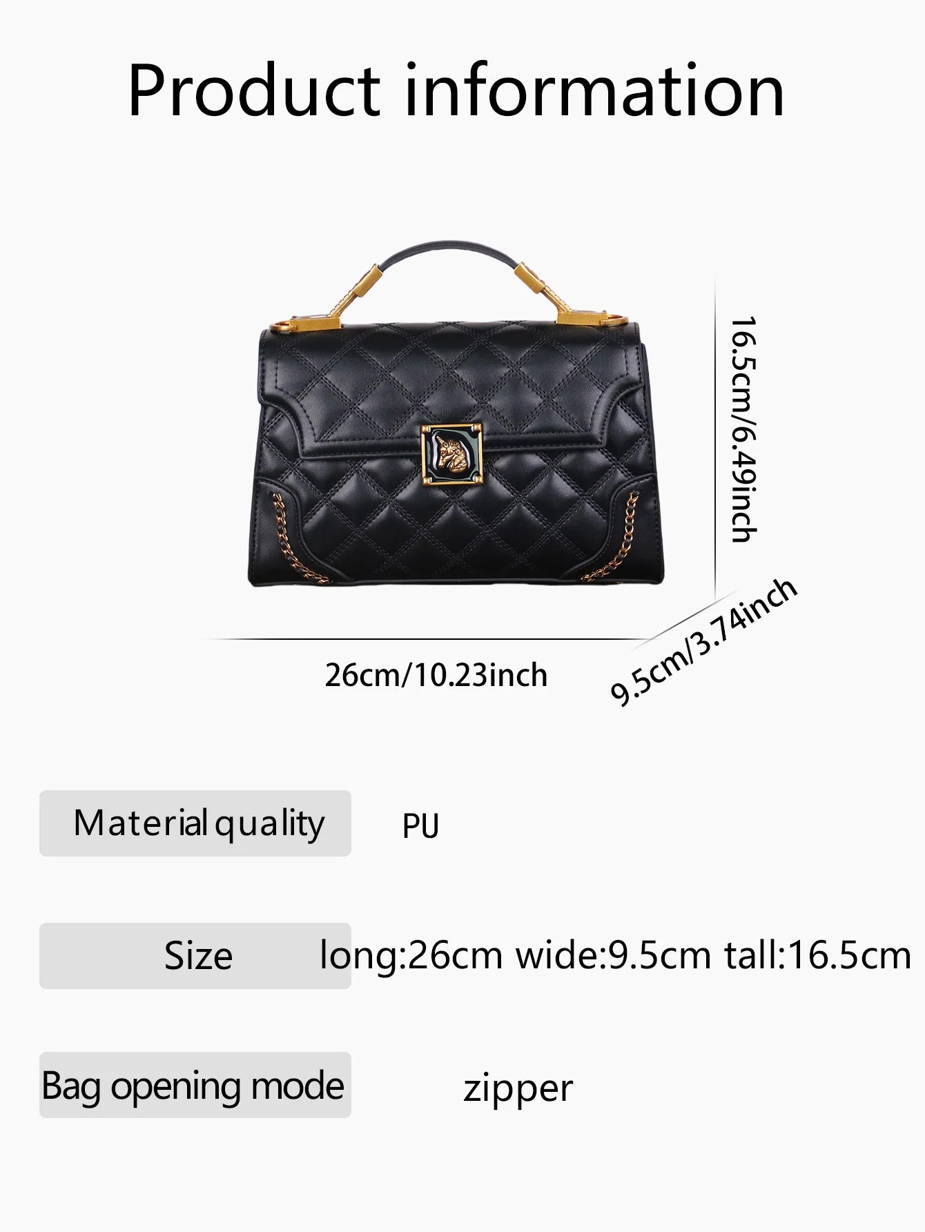 Structured Leather Rhombic Handbag — Black | KIMLUD