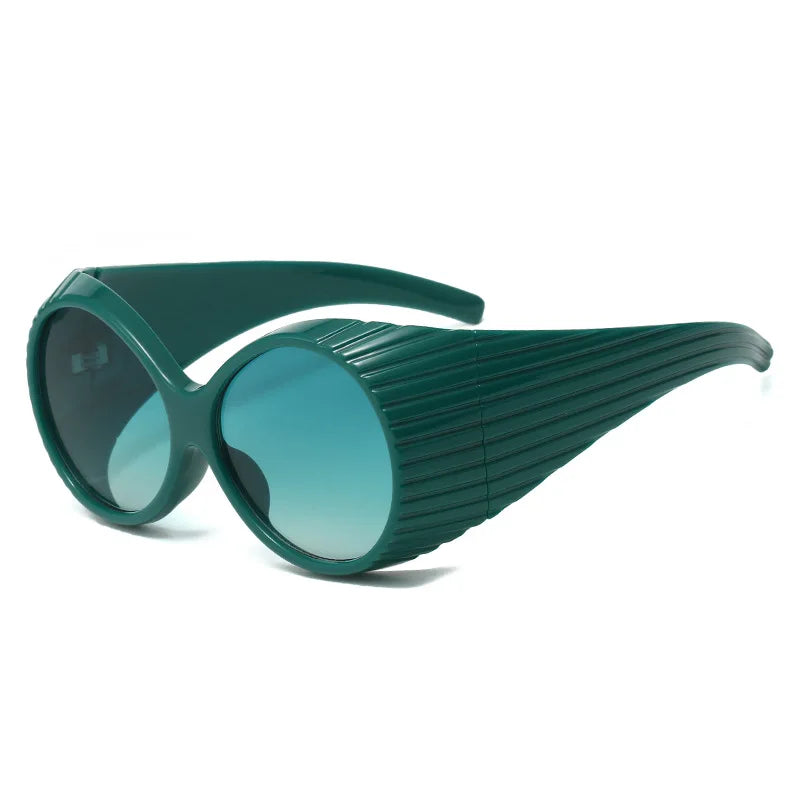 Punk Polycarbonate Solid Sunglasses — Black | KIMLUD