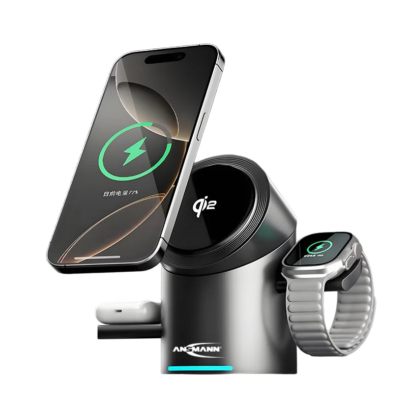 Magnetic Multifunctional Charging Station for Mobiles Earbuds Watches