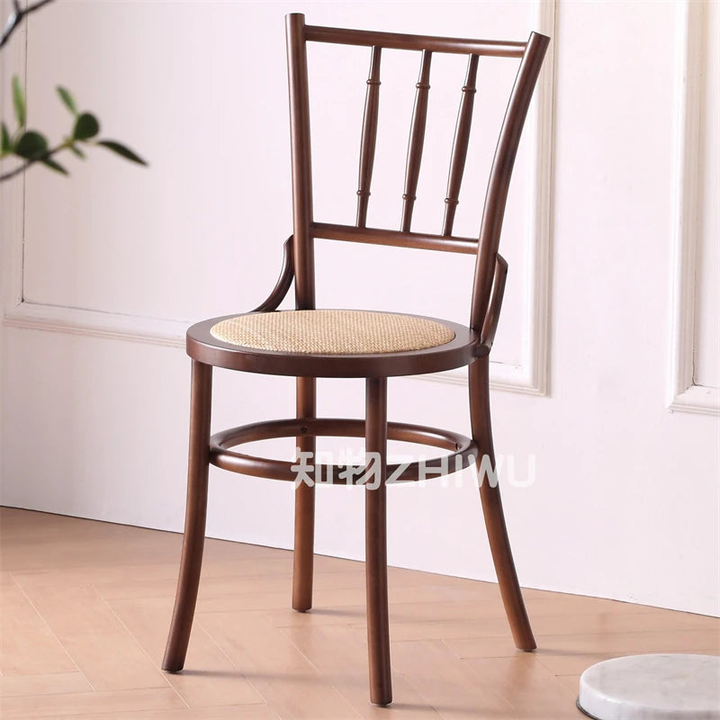 American Retro Bar Stool Ergonomic Dining Chair — Espresso | KIMLUD