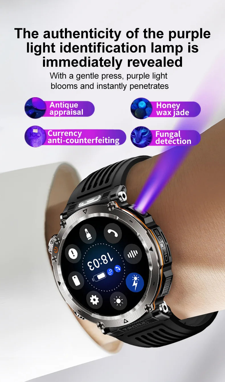 HT30 Smart Watch Bluetooth Call Men Outdoor Sports Fitness Compass Heart Rate Health Monitoring 600mAh Large Battery Smartwatch