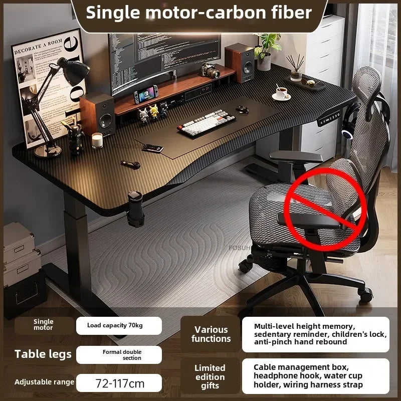 Nordic Pine Wood Standing Desk Electric Lift With Quiet Motor And Cable Management — Natural Pine | KIMLUD