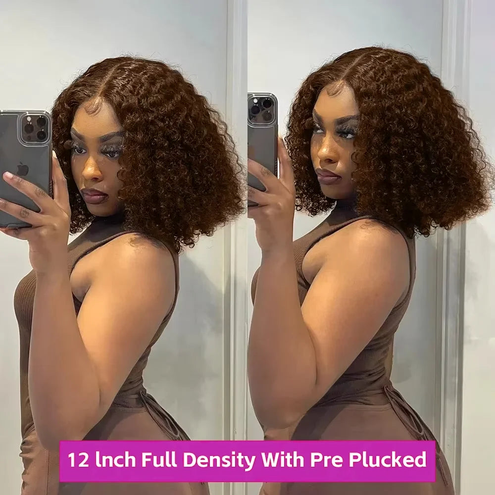 Lace Front Wig – Deep Wave – Remy Vietnamese Hair – Brown | KIMLUD