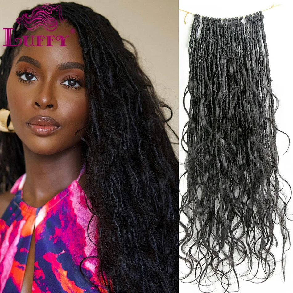 Goddess Locs Crochet Hair – Body Wave – Human Hair | KIMLUD