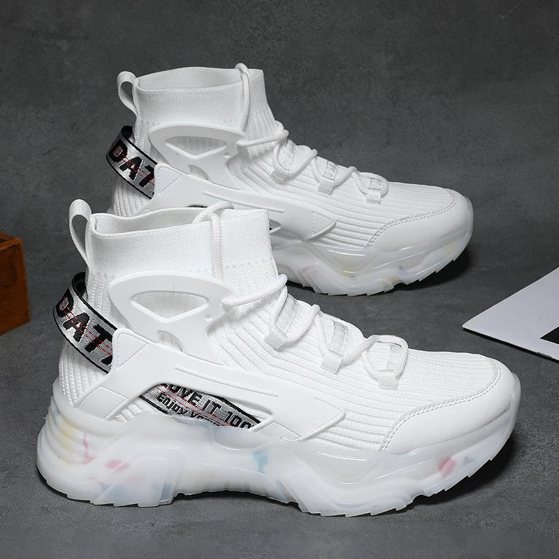Men's High-Top Running Shoes – Breathable Mesh – Non-Slip | KIMLUD