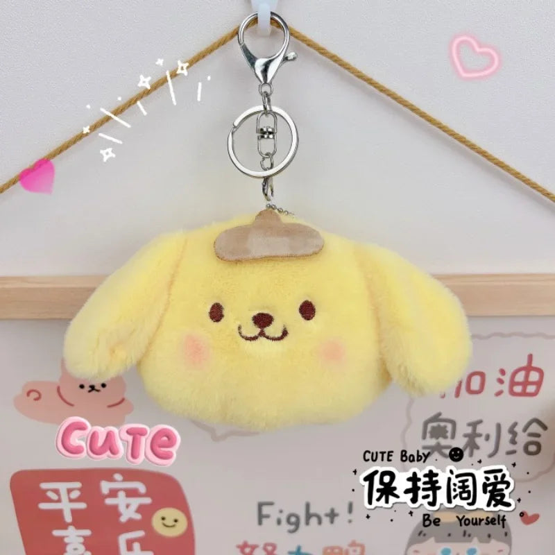 Sanrio Hello Kitty Plush Coin Purse Cartoon Keychain Bag Zipper Coin Wallet Storage Bag Key Earphone Pouch Decorations Girl Gift