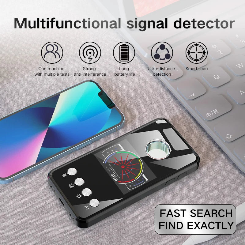 Sleek Stainless Anti Spy Detector Portable — Black | KIMLUD