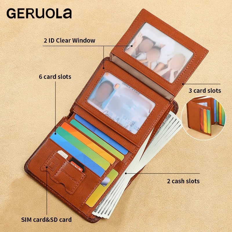 Compact Wallet – RFID Protected – Top-Grain Brown Leather – Gradient Finish | KIMLUD