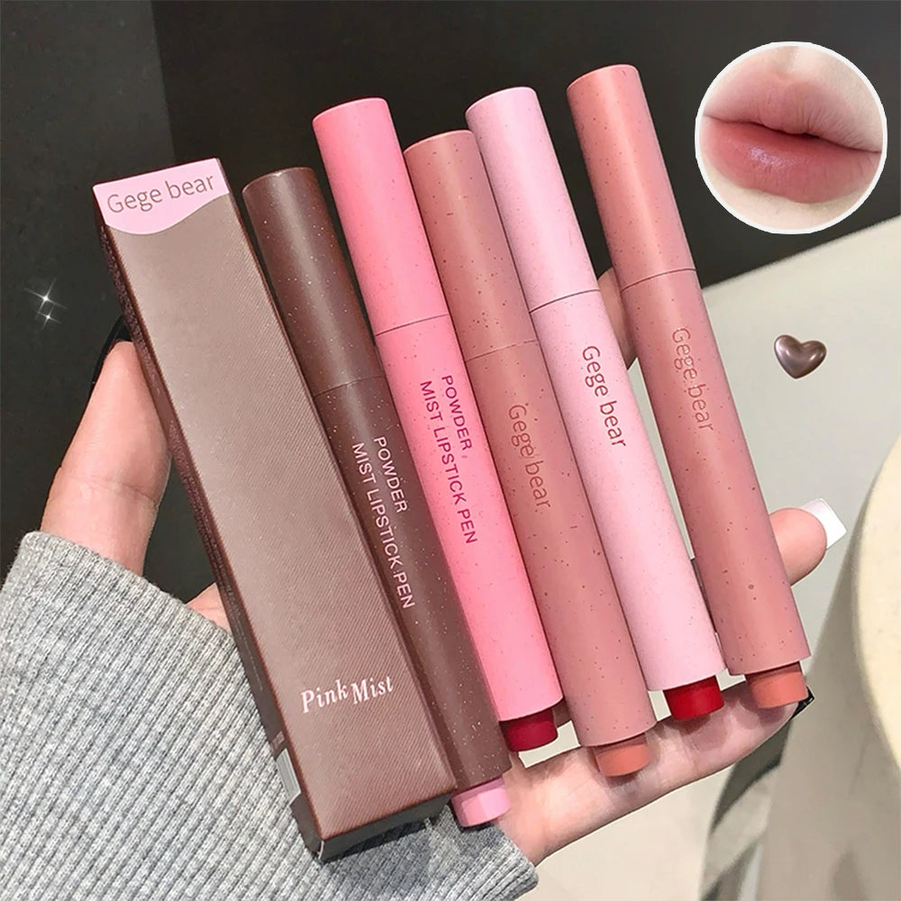 Gege Bear Pink Matte Lipstick Pen Matte Matte Long-lasting Whitening Lip Gloss