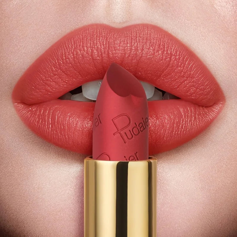 Matte velvet mist lipstick, waterproof and sweat-proof with easy color application, portable lip gloss perfect makeup look