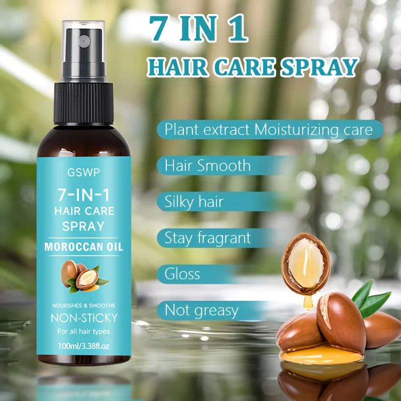 Argan Oil Hair Spray 7-in-1 Moisturizes and Protects — Turquoise | KIMLUD