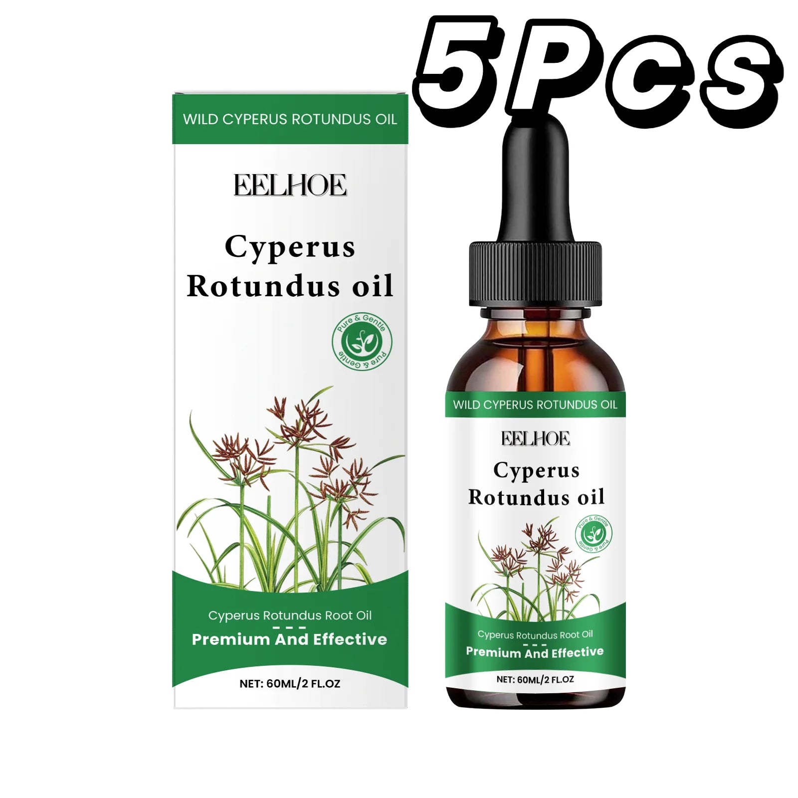 Cyperus Rotundus Oil Hair Removal Oil 60ml — Green | KIMLUD
