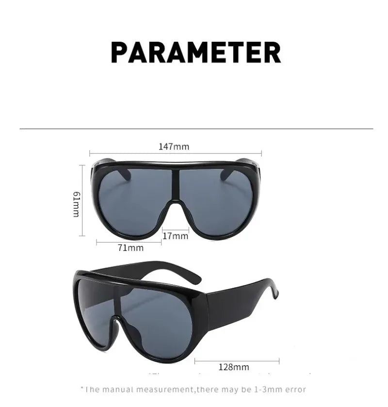 Oversize Shield Sunglasses Gradient Lenses — Black | KIMLUD