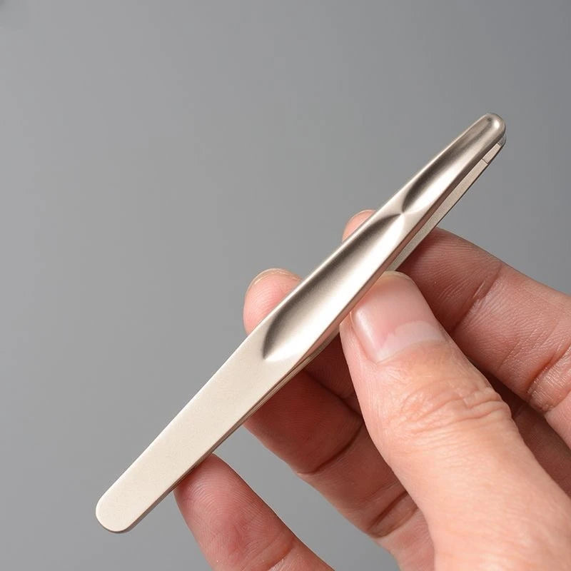 Round Head Tweezers For Eyebrow And Facial Hair — Silver | KIMLUD