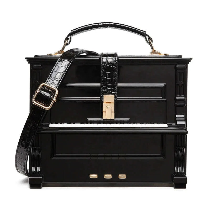 KIMLUD, High Quality Women Pu Leather Handbags Fashion Piano Shape Shoulder Travel Bag Luxury Ladies Small Box Crossbody Bags for Women, KIMLUD Womens Clothes