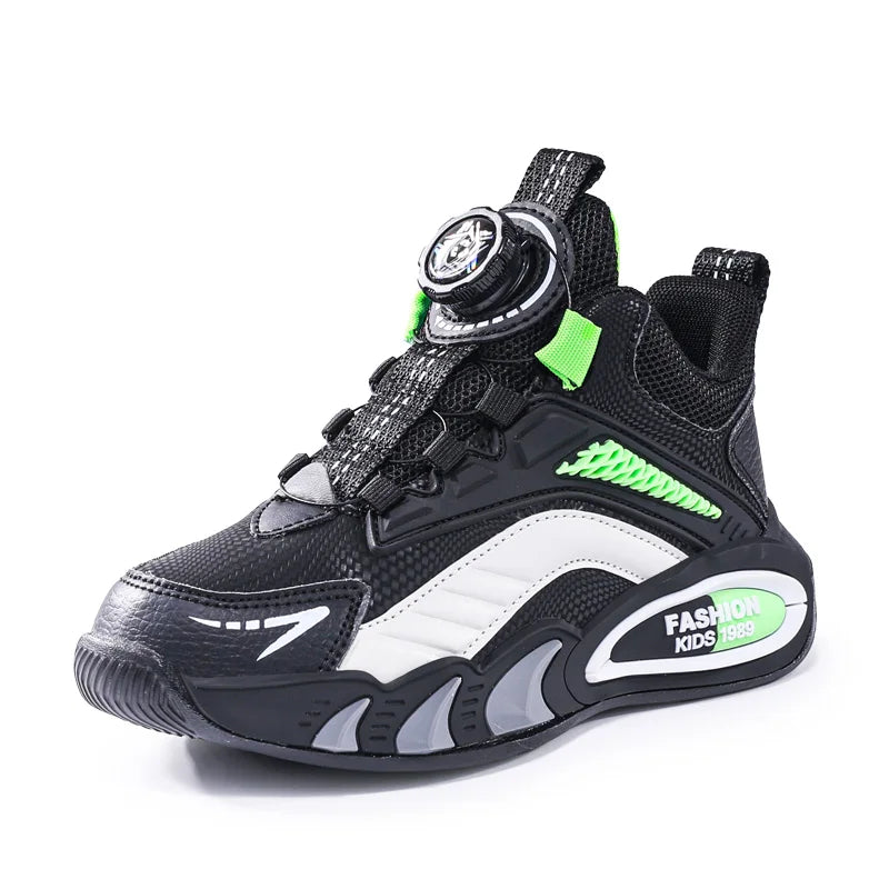 PU Leather Sneakers Breathable Unisex Everyday Comfort — Black | KIMLUD