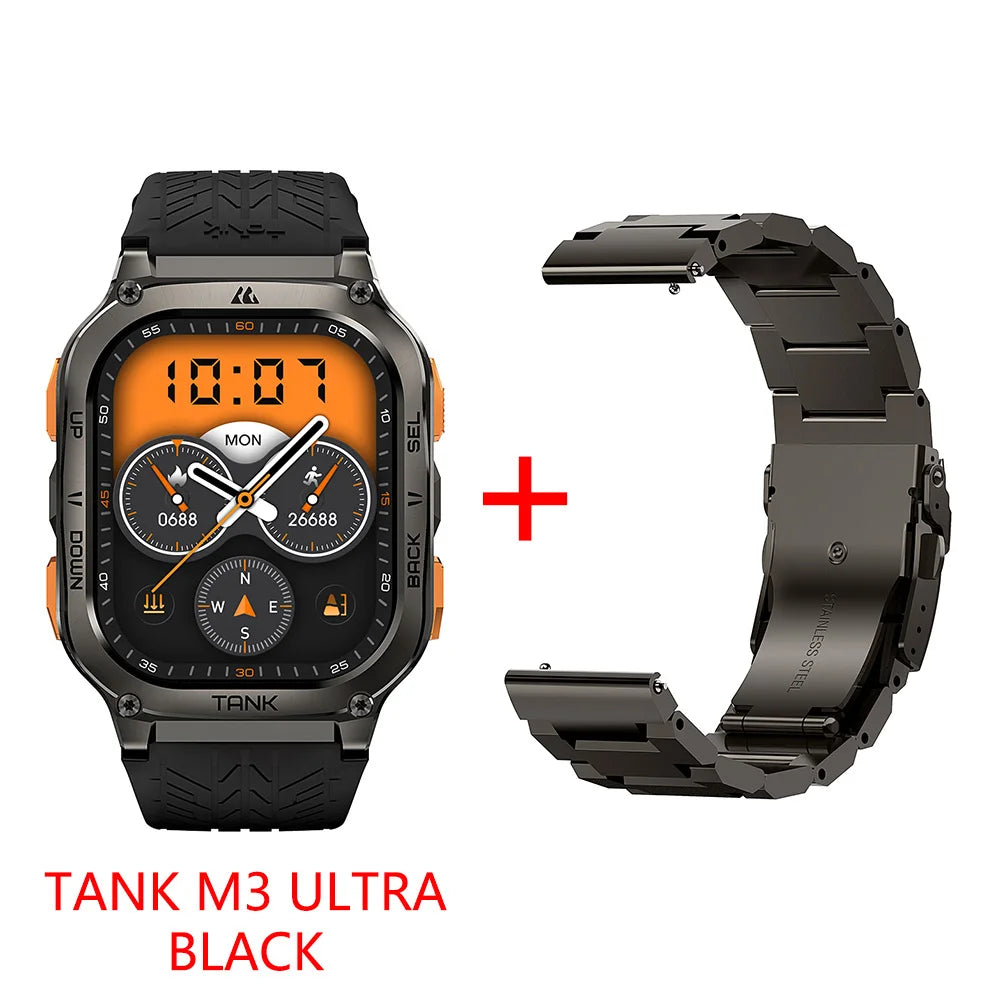2025 KOSPET TANK M3 Ultra GPS Smartwatches Men Women Waterproof Smart watch 480mAh Digital Fitness AOD Male Electronic Watches