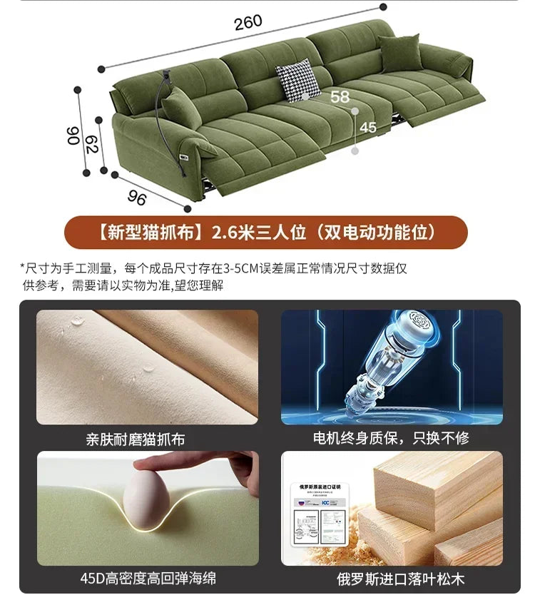 Sleek Scandinavian Fabric Solid Sofas — Green | KIMLUD