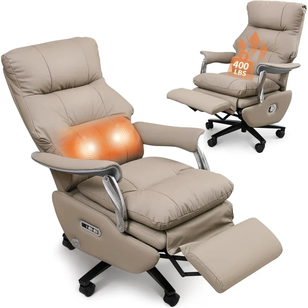 KIMLUD, Ergonomic Executive Office Chair with Footrest Sustainable Leather Electric Reclining Massage Home Desk Chair, KIMLUD Womens Clothes