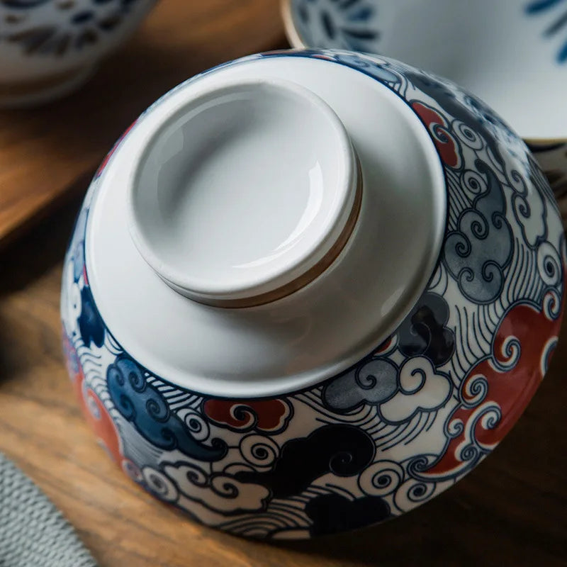 Hat-Bowl Porcelain 7.5-Inch Ramen Bowl — Blue-White | KIMLUD