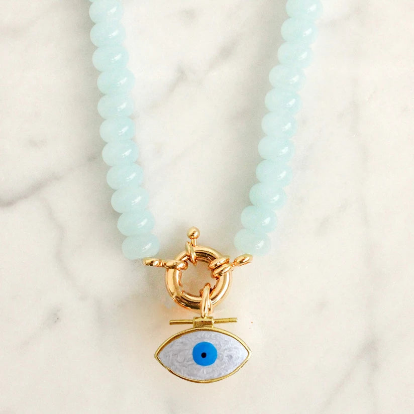 Malachite Two-Tone Horse Coin Necklace — Green | KIMLUD