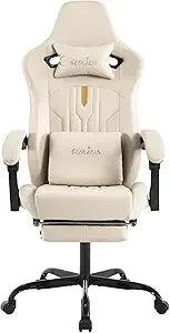 KIMLUD, Ergonomic Massage Gaming Chair with Adjustable Rocker Recliner, Lumbar Cushion, and Footrest for Comfortable Video Gaming Experi, KIMLUD Womens Clothes