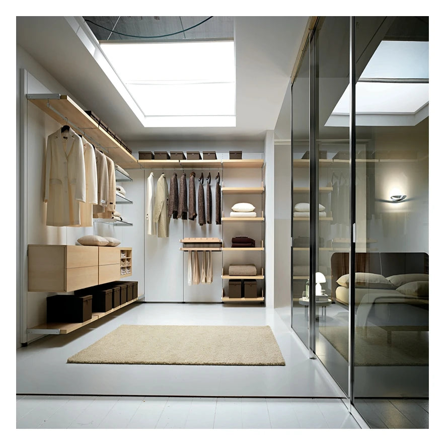 Italy Style Exquisite Luxury Wood Wardrobe — Black | KIMLUD