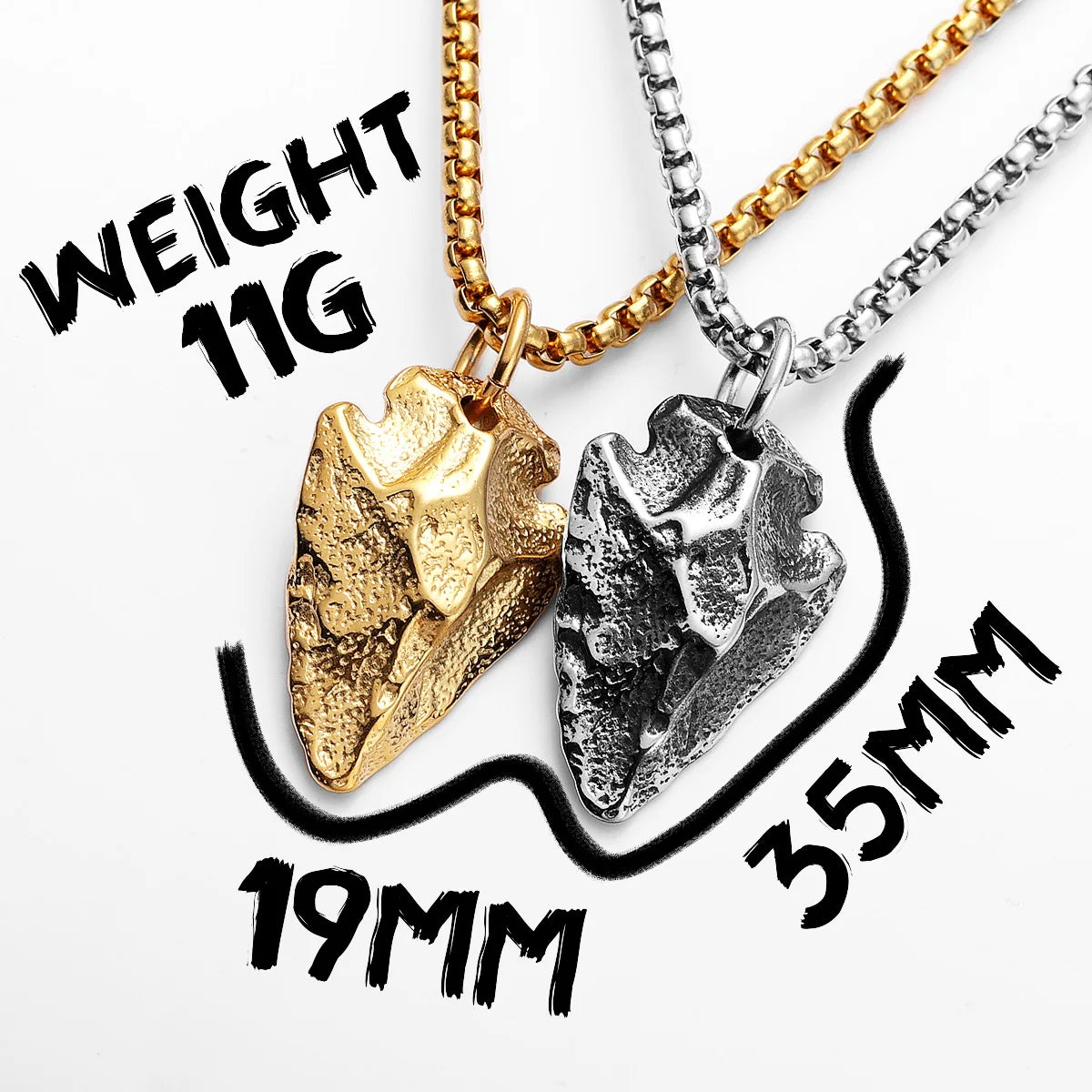 Meteorite Spearhead Men Necklaces With Pendant Stainless Steel Jewelry For Male Women Punk Hip Hop Accessories Gifts Wholesale