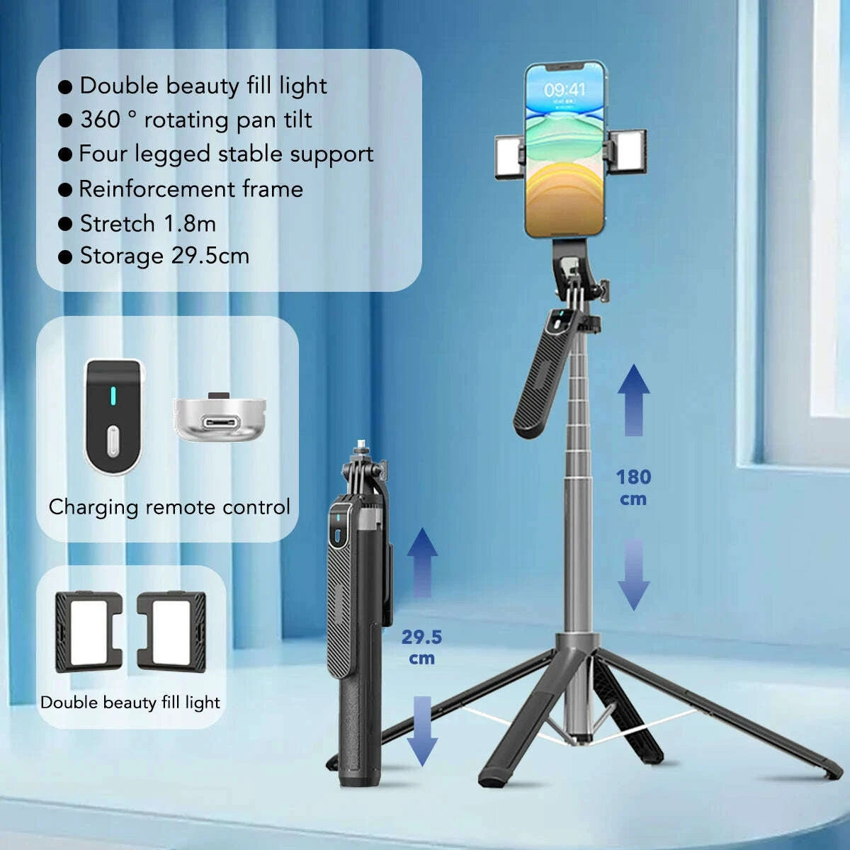 liscn-180cm-selfie-stick-tripod-360-rotation-portable-foldable-cell-phone-tripod-stand-stabilizer-for-travel-video-photographkimludkimlud-35561619