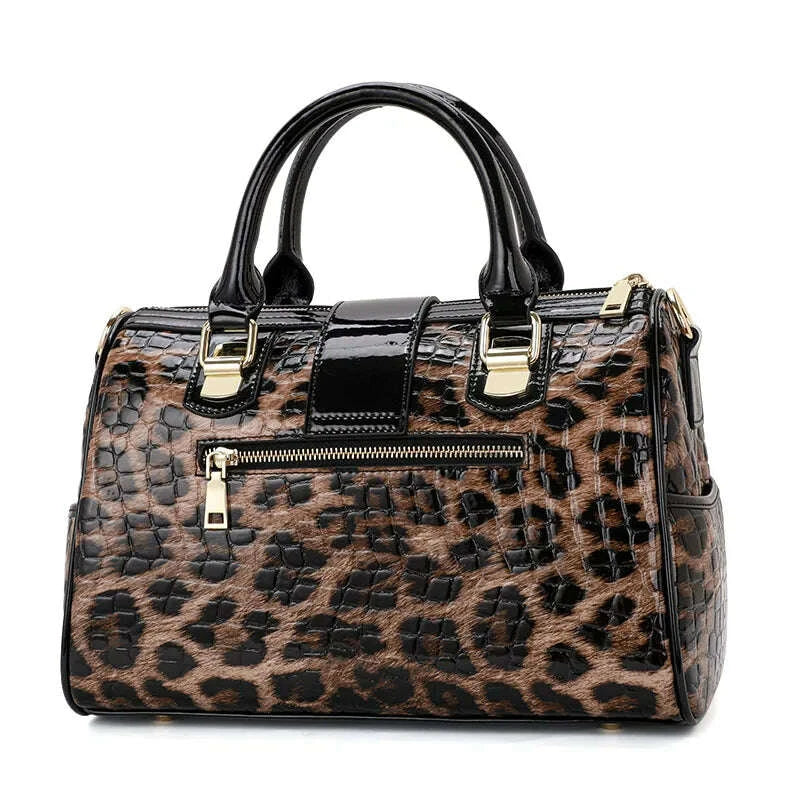 KIMLUD, Aidrani A Trendy Leopard Print WOMEN'S Handbag Made of Glossy Material Waterproof and Scratch Resistant Technology and High-qua, KIMLUD Womens Clothes