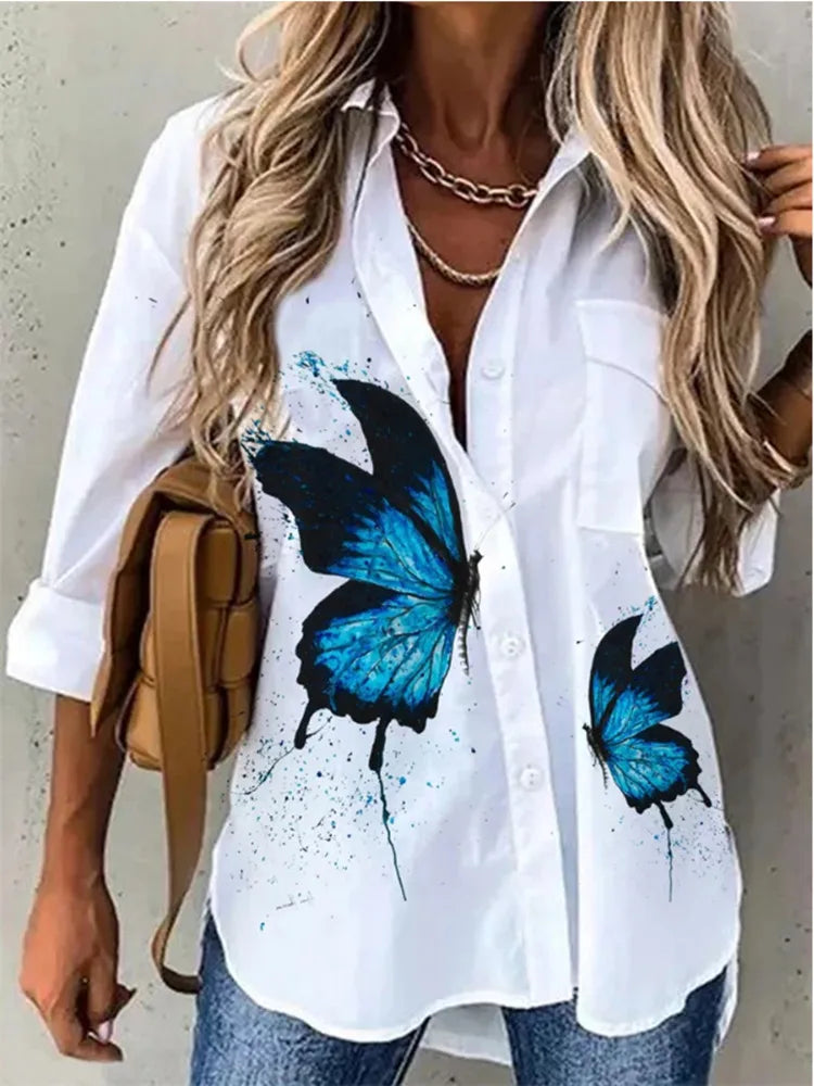 Blouse – Floral Print – Slim Silhouette | KIMLUD