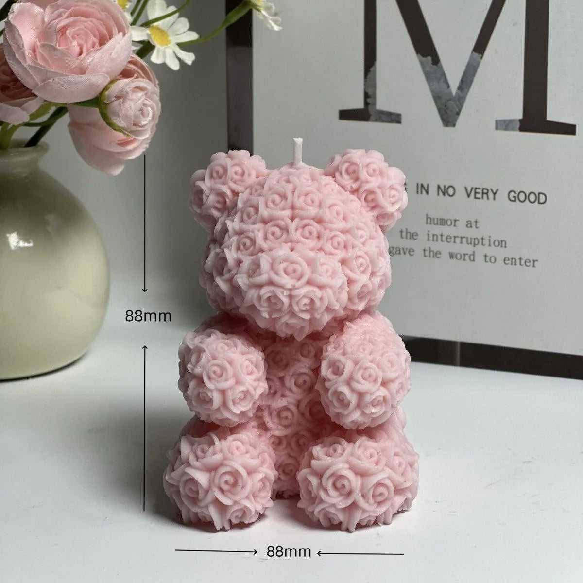 KIMLUD, Cute bear low-temperature scented candle, skin-friendly, couple handcrafted anti-scald, romantic scene props that can be torn of, KIMLUD Womens Clothes