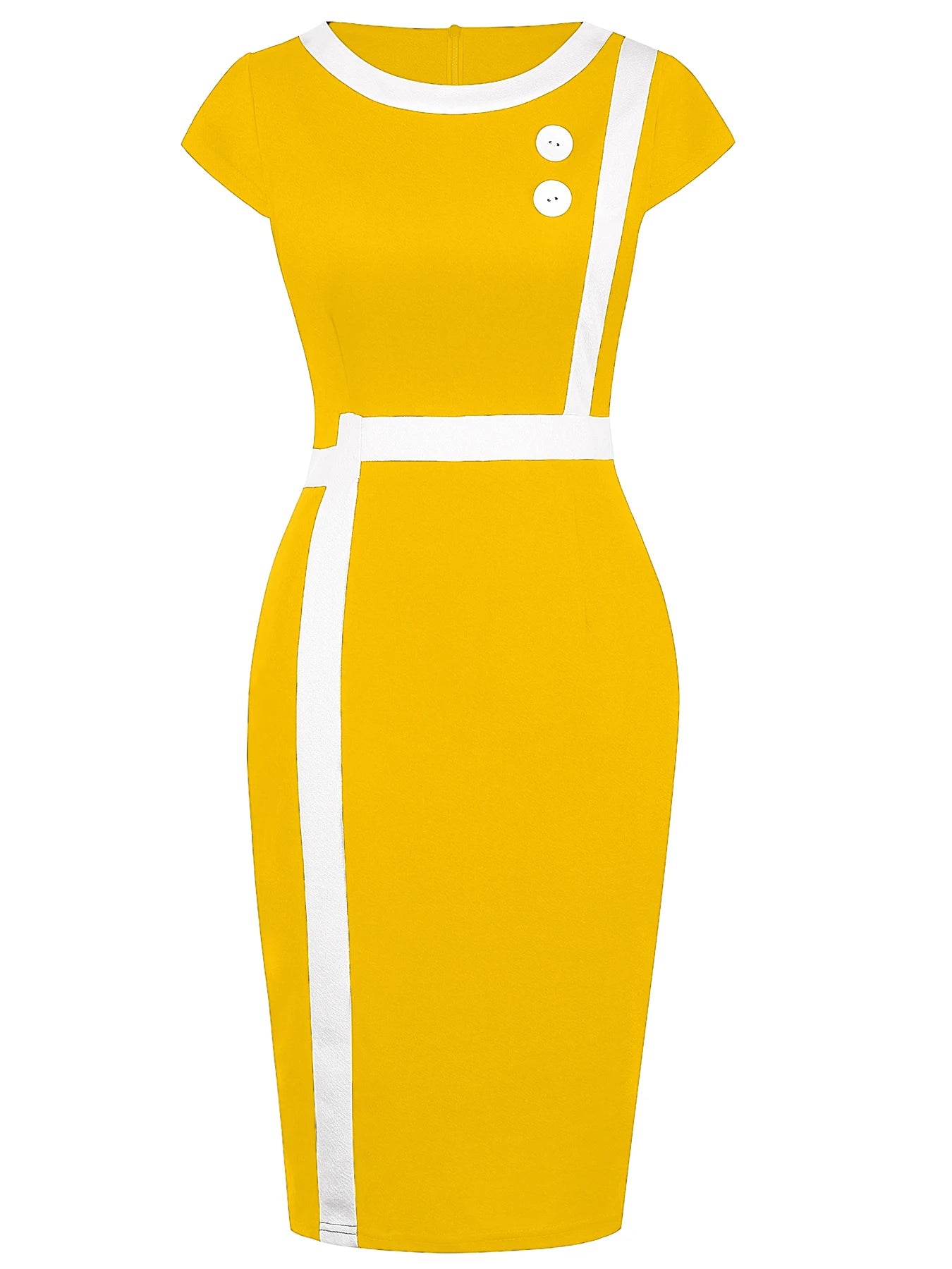 Sleek Knit Slim Classic Colorblock Dress — Black | KIMLUD
