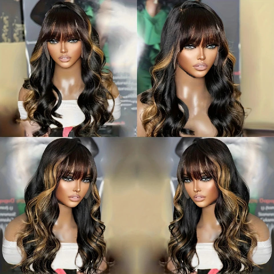 Body Wave Wig – Highlighted – Brazilian 100% Human Hair – Honey Blonde | KIMLUD
