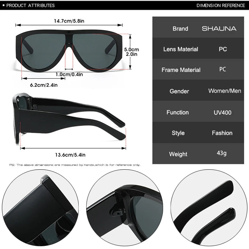 Sunglasses Oversized Pilot Polycarbonate - Red Green | KIMLUD