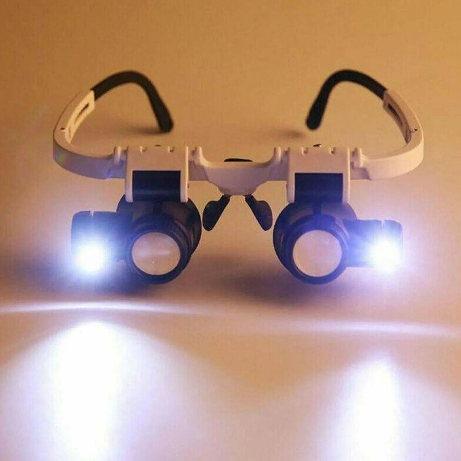 LED Head-Mounted Magnifier Loupe With Dual LED — White | KIMLUD