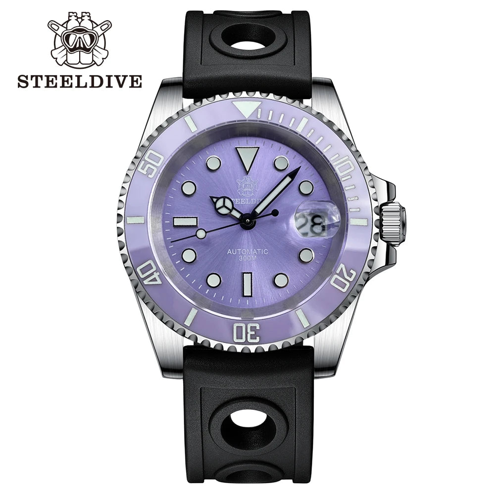SD1953 New Arrival 2024 Purple Dial Turquoise Dial AR Coating Sapphire Glass 41mm Case 300M Waterproof Ceramic Bezel Dive Watch
