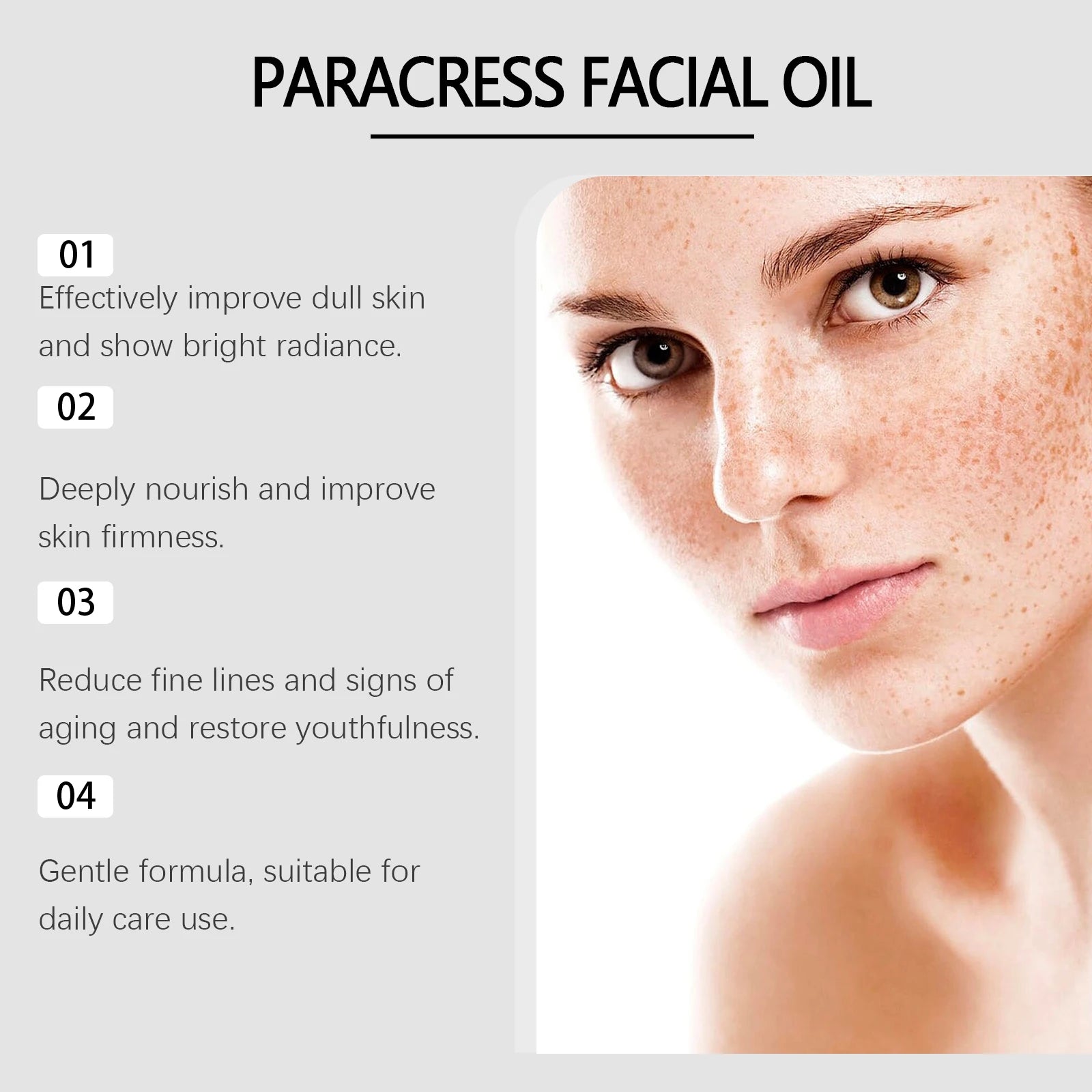 Paracress Facial Oil Repair Damaged Skin Sagging Improvement Reduce Redness Strengthen Barrier Brightening Skin Essencial Oil