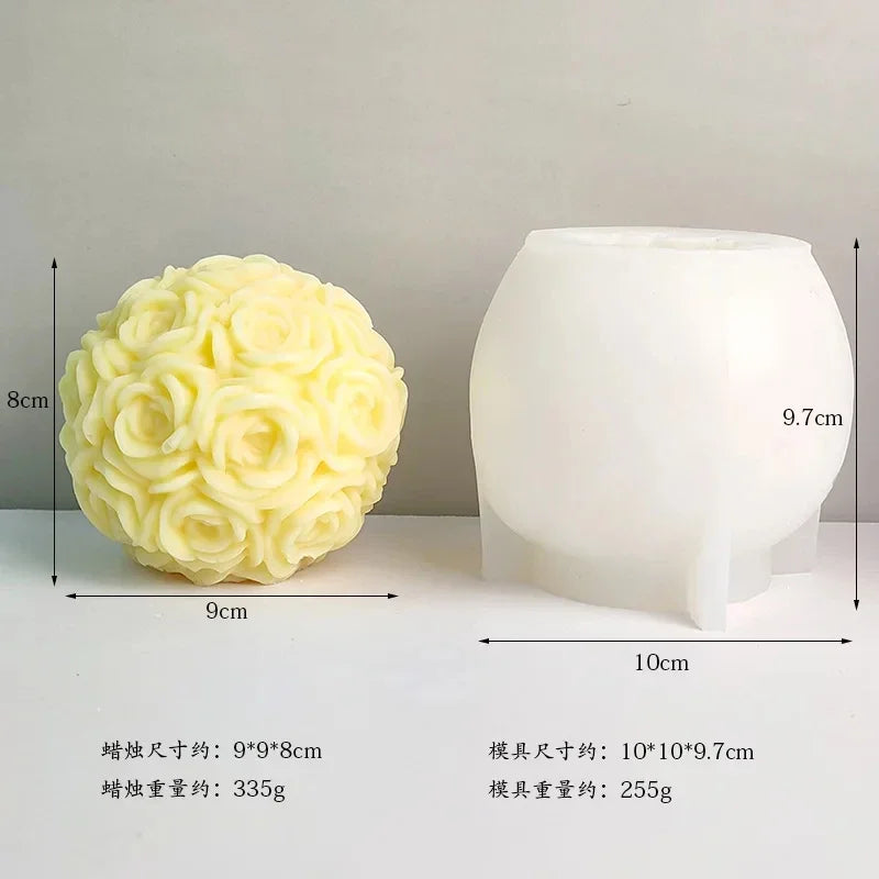 KIMLUD, Peony Rose Bud Bouquet Candle Silicone Mold Peony Flower Clusters Candle Mould Christmas Gift Flower Bundle Resin Gypsum Molds, KIMLUD Womens Clothes