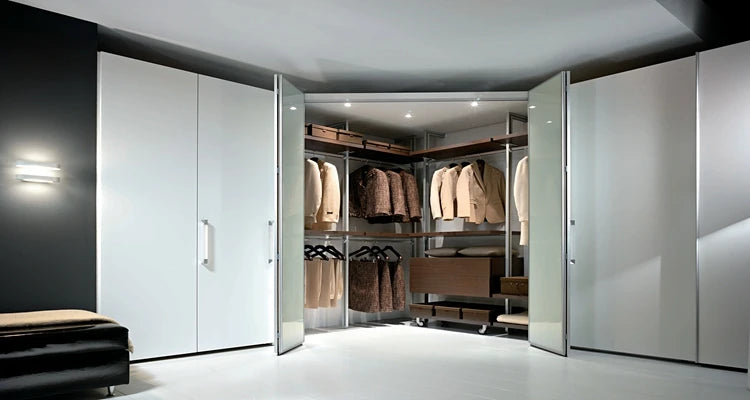 Italy Style Exquisite Luxury Wood Wardrobe — Black | KIMLUD