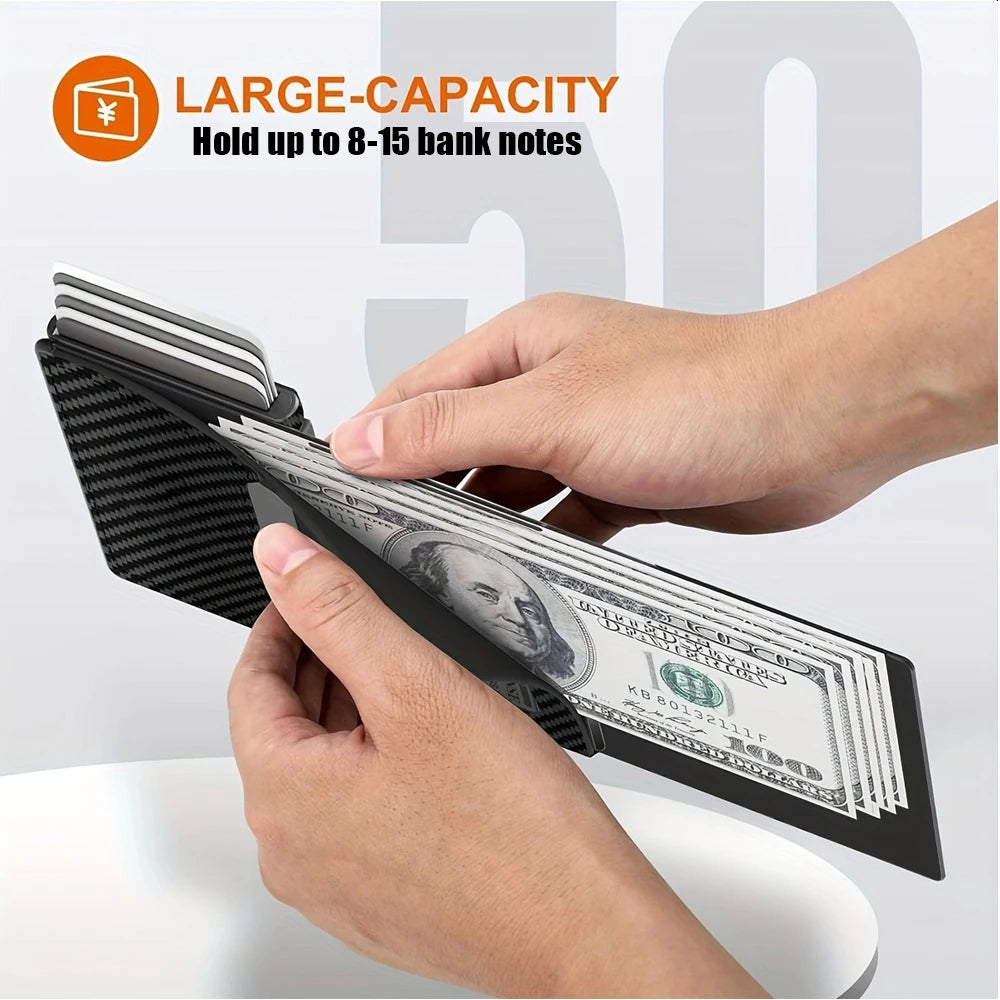 2024 New Men's Business Wallet Multi-card slot magnetic enclosure RFID Blocking Travel Wallet Card holder card pack