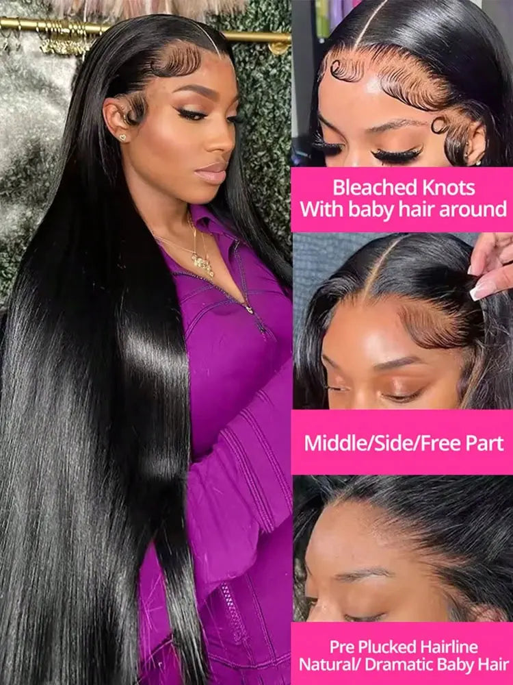 Lace Front Wig – 40-42 Inch – Brazilian Remy Human Hair – Transparent | KIMLUD