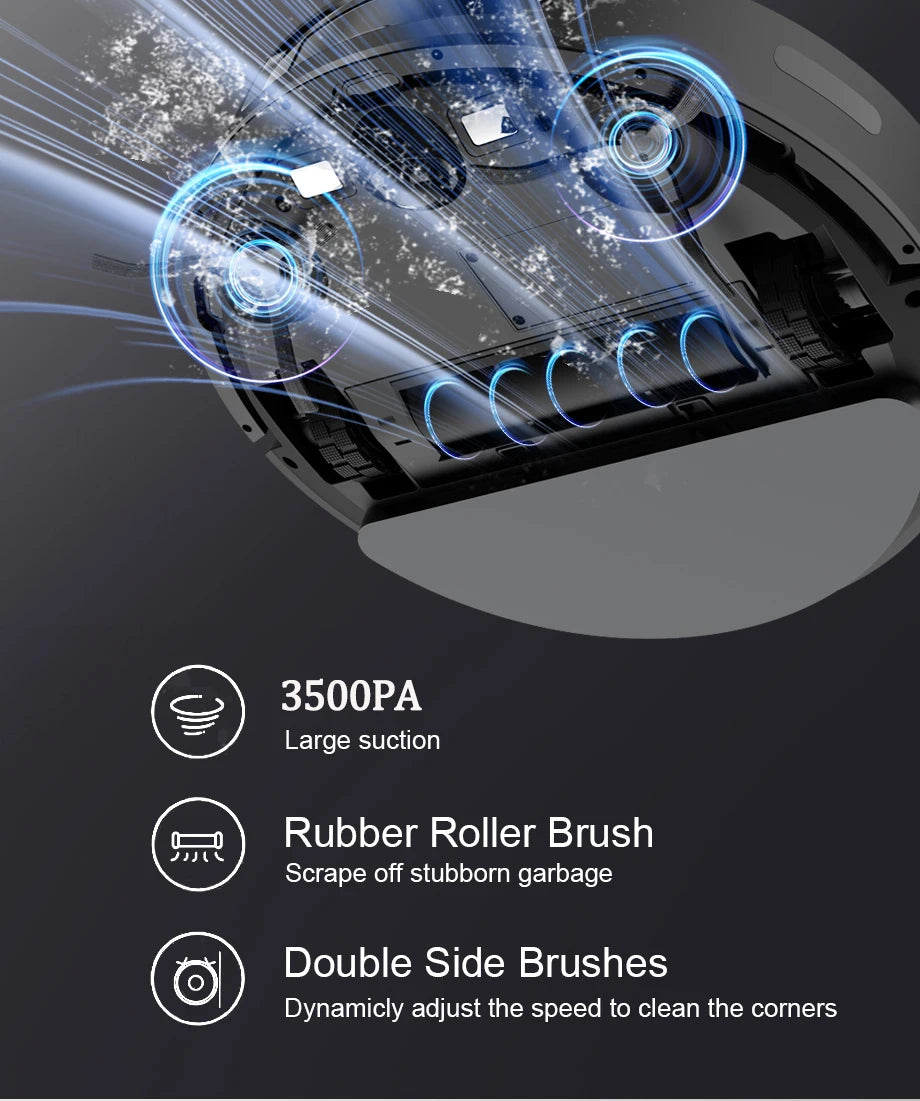 Robot Vacuum Cleaner Combo Mop,4000PA Suction Robotic,WiFi/Voice Control,Auto-Recharge,Pet Hair For Home Vacuum Cleaning Robot
