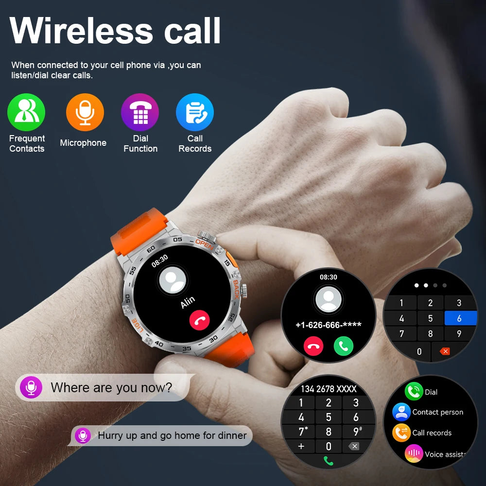 LIGE 2025 Smart Watch Men Sport Watches LED Flashlight 360*360 Ultra HD Screen Waterproof Fitness Bluetooth Call Men Smartwatch