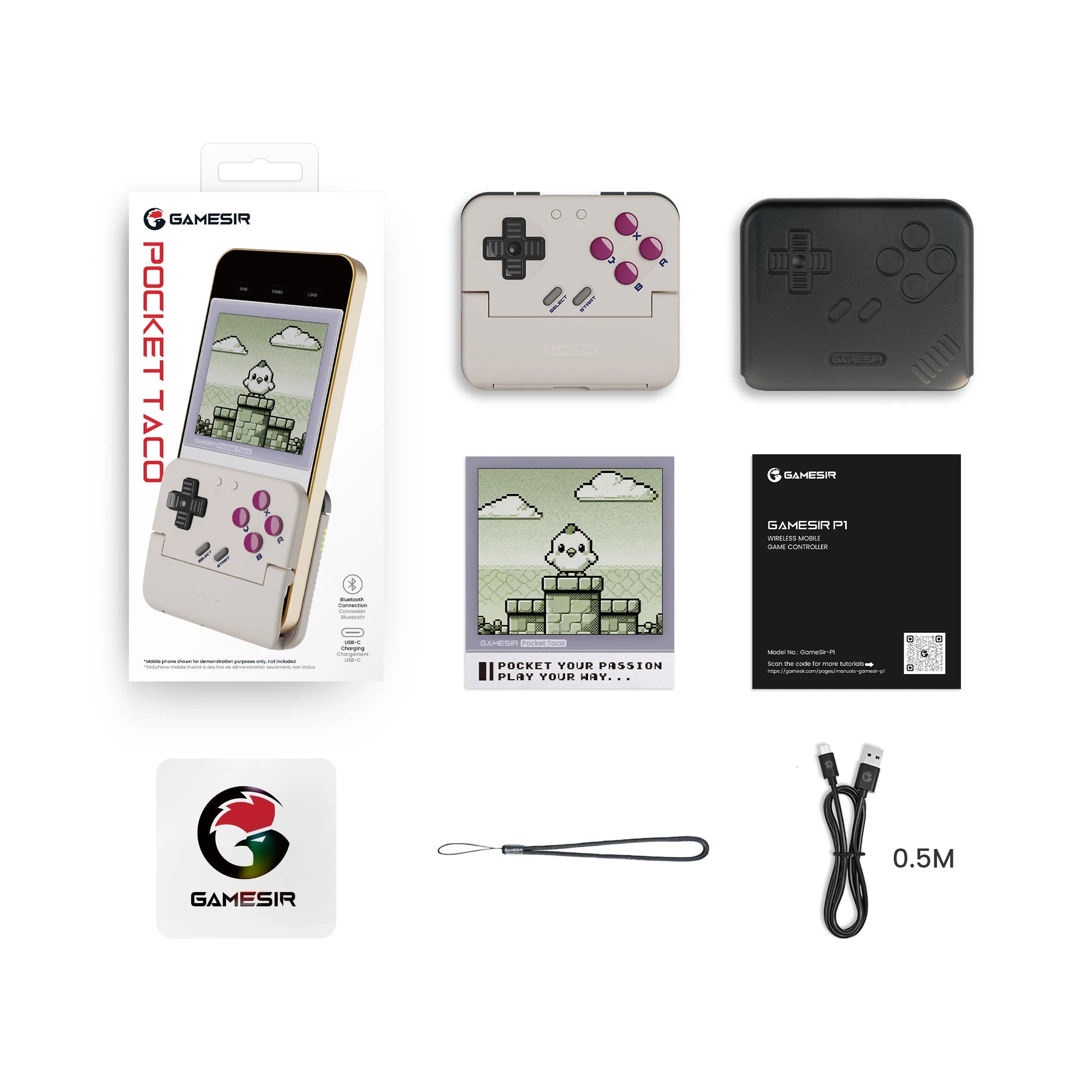 Vertical Handheld Gamepad Portable Bluetooth Controller — Black | KIMLUD