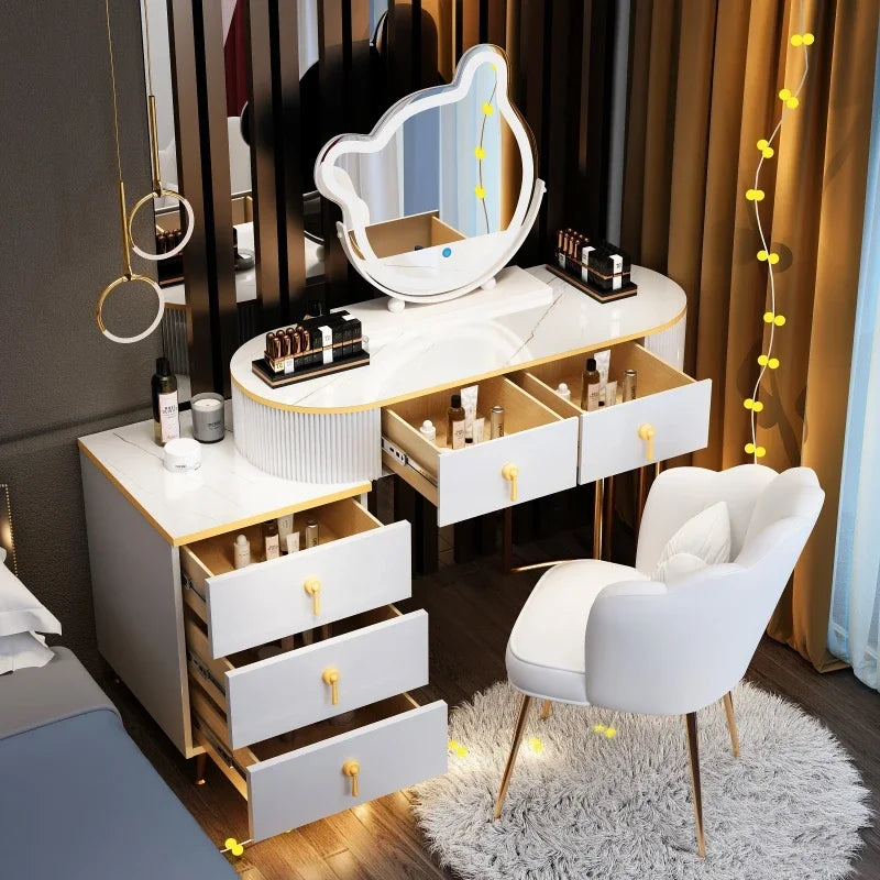 European Modern Vanity Table Storage Brass Hardware — Deep Blue-Dust | KIMLUD