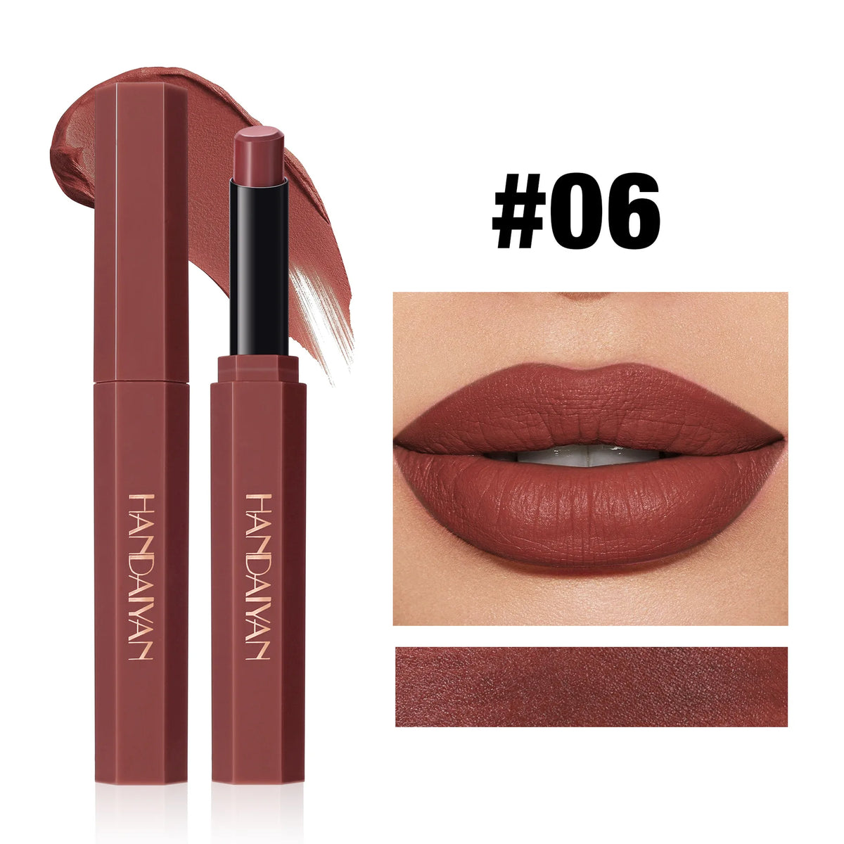 Red Matte Velvet Lipstick Waterproof Lasting Brown Lipstick Pencil Non Stick Cup Moisturize Lipstick Not Fading Sexy Lips Makeup