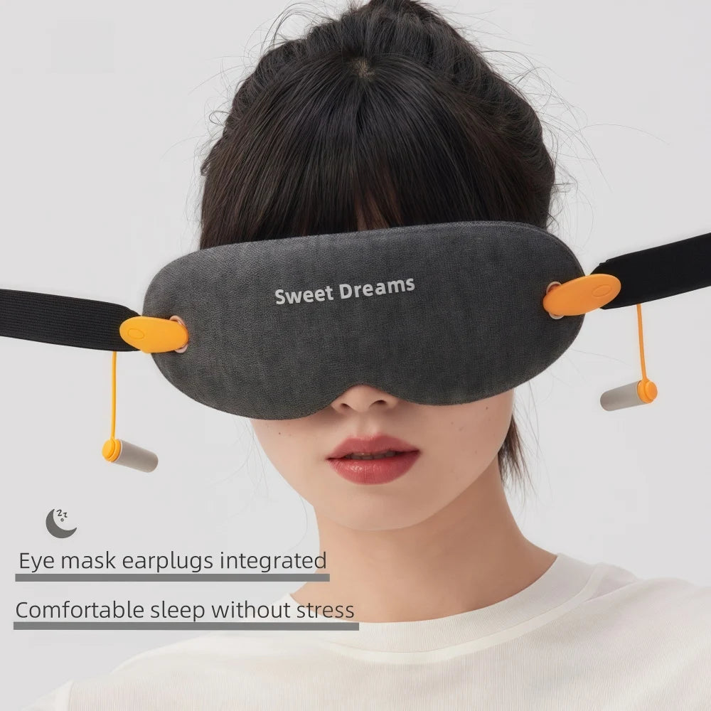 2-in-1 3D Blackout Sleep Mask with Noise Cancelling Ear Plugs - For Men & Women  Travel Relieving Eye Fatigue & Improving Sleep
