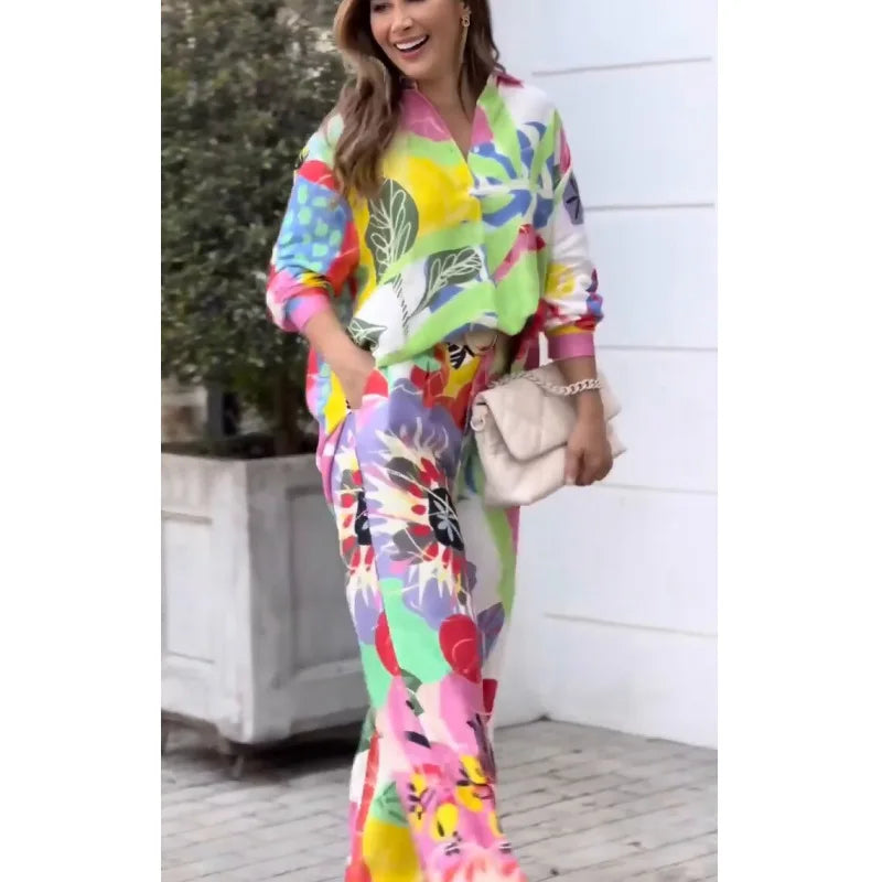 Two Piece Set – Color Print – Loose Silhouette – | KIMLUD